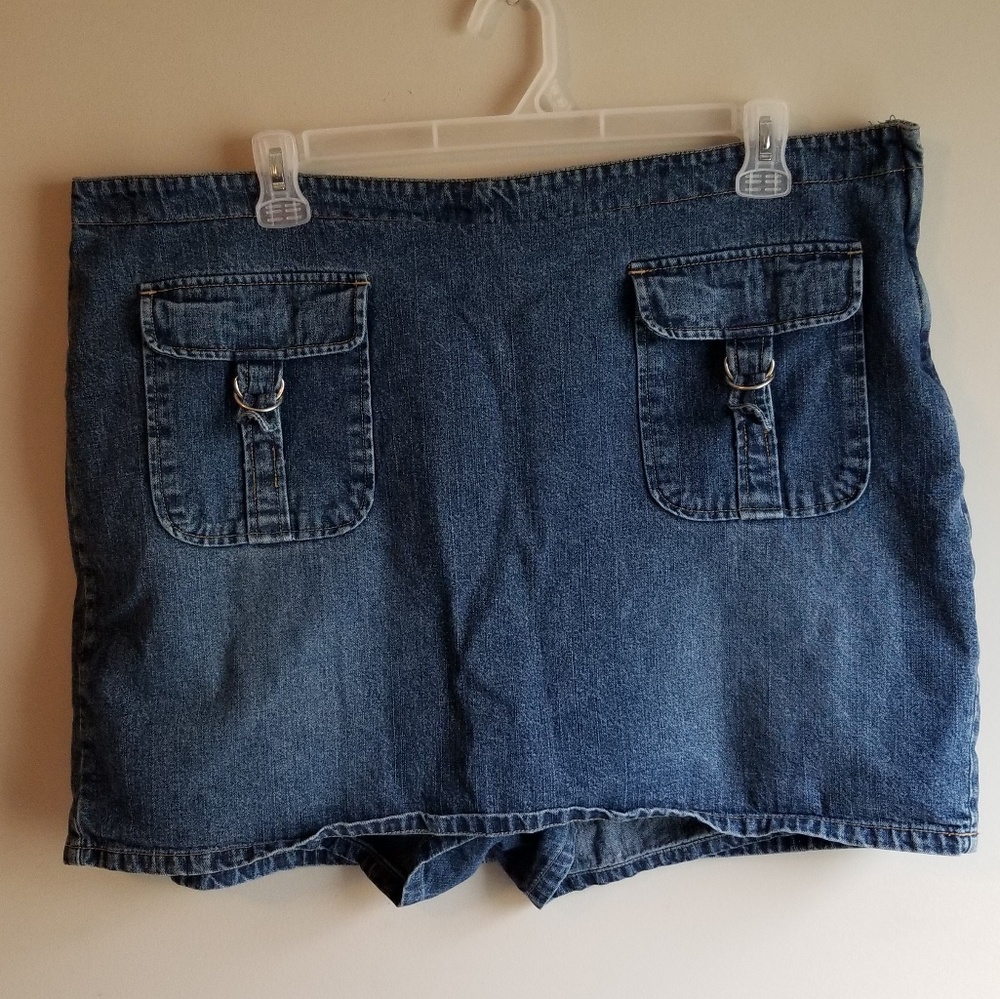 plus size jean skort